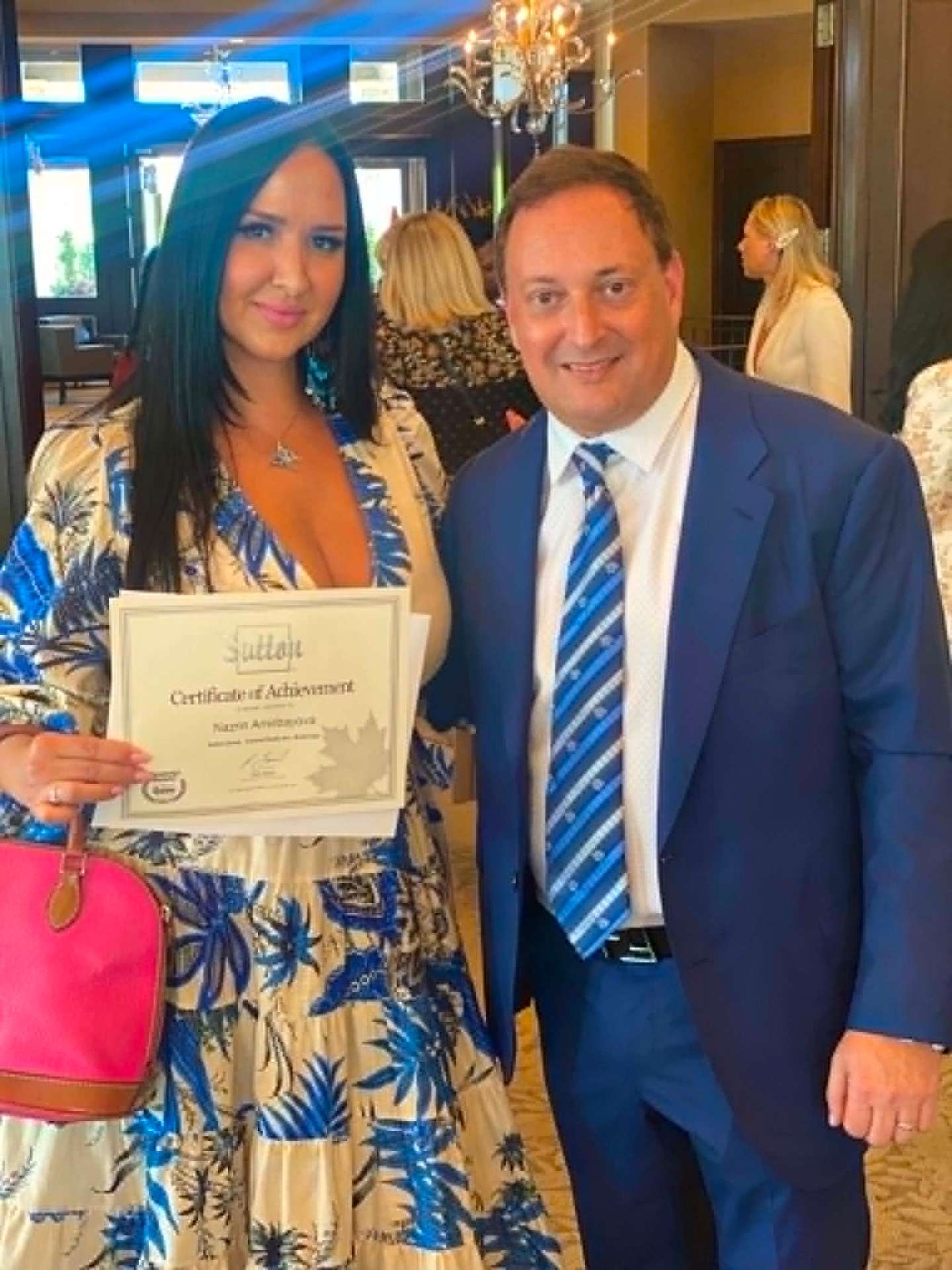 Nazrin Amirbayova receiving a Sutton Certificate of Achievement